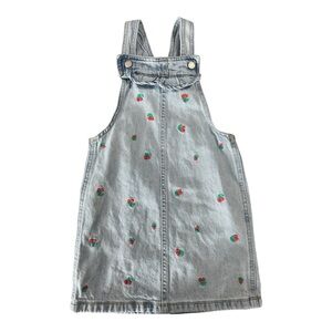 GAP Cherry Skirtall Girls size 5T 5 Years Ruffle Jean Overall Dress Light Wash